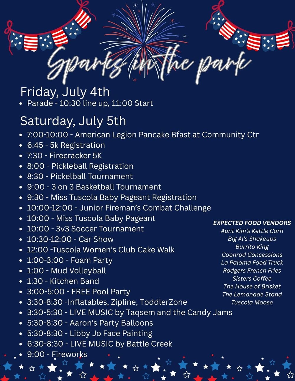 Red Blue Bold Illustrated 4th July Celebrations Event Flyer 10