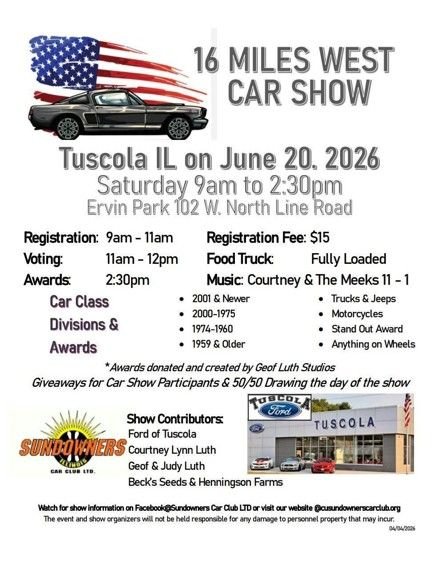 16 miles west car show