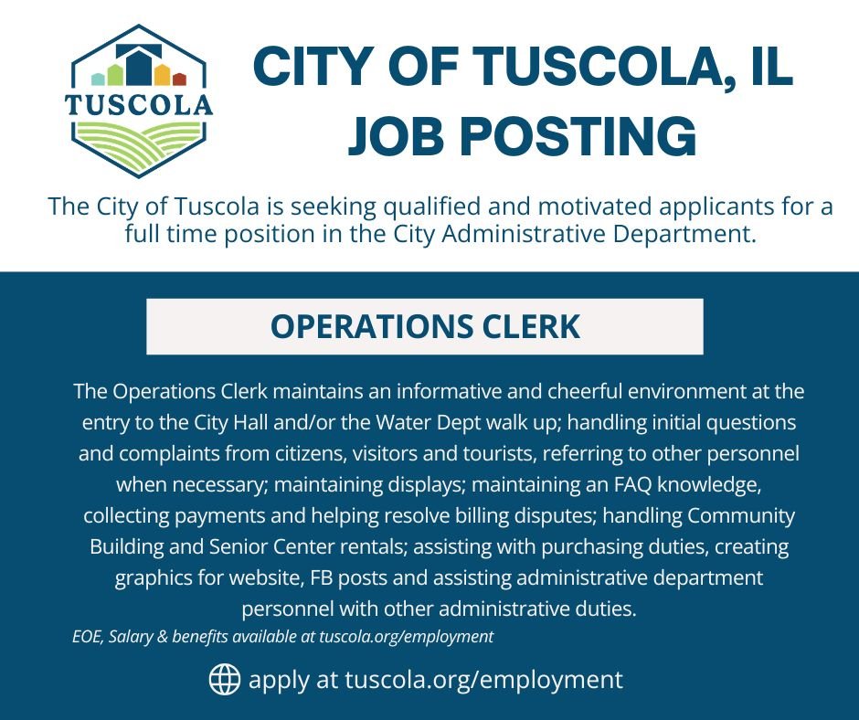 Operations clerk job posting FB